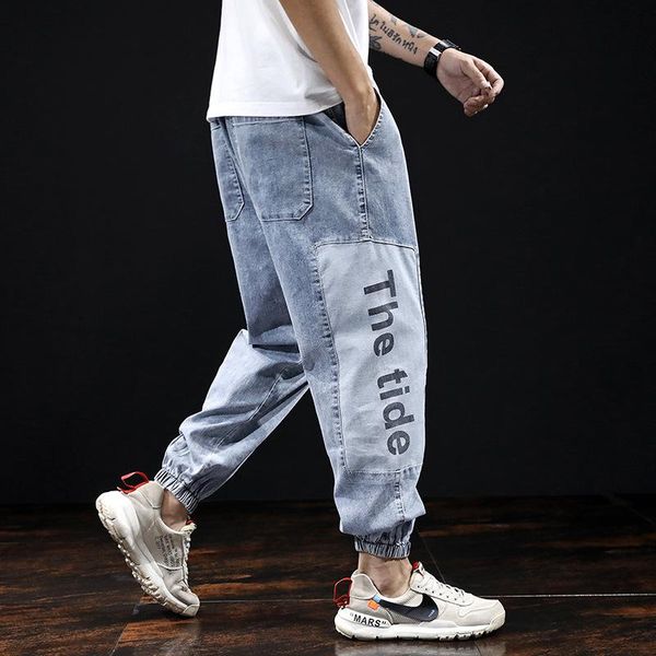 men's jeans stretch autumn winter models tide brand loose washed nine-point harlan long pants for men, Blue
men's jeans stretch autumn winter models tide brand loose washed nine-point harlan long pants for men, Blue