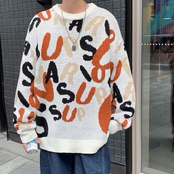 men's sweaters privathinker hip hop knitted sweater letter pattern winter 3xl street fashion, o-neck for men and women, White;black
men's sweaters privathinker hip hop knitted sweater letter pattern winter 3xl street fashion, o-neck for men and women, White;black