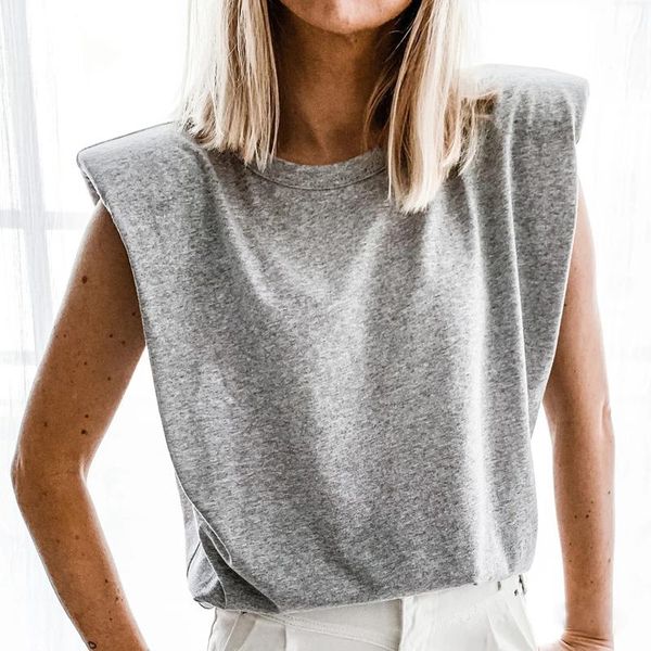 women's t-shirt summer sleeveless shoulder pad women girls 2021 arrival fashion casual o-neck loose straight pullover tees, White
women's t-shirt summer sleeveless shoulder pad women girls 2021 arrival fashion casual o-neck loose straight pullover tees, White