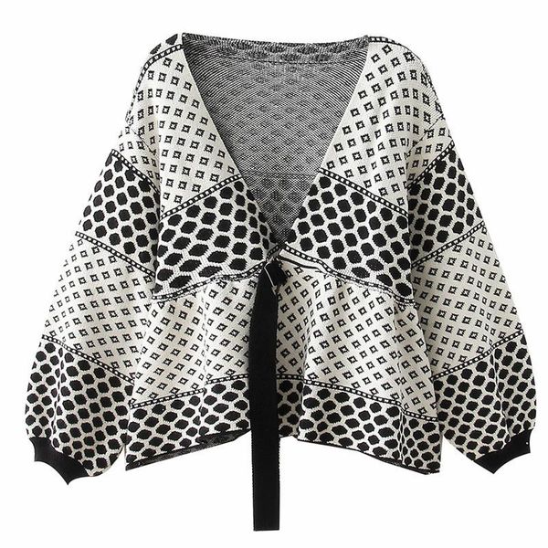 women's sweaters korean dot sweater cardigans loose lantern sleeve preppy style lace up pull femme women 2021 autumn winter clothes muj, White;black
women's sweaters korean dot sweater cardigans loose lantern sleeve preppy style lace up pull femme women 2021 autumn winter clothes muj, White;black