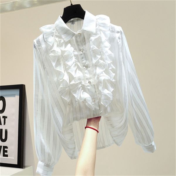 2020 autumn down white shirt fashionable ol'lady office all-match golden threads striped long sleeves chiffon blouse zlxn, Black
2020 autumn down white shirt fashionable ol'lady office all-match golden threads striped long sleeves chiffon blouse zlxn, Black