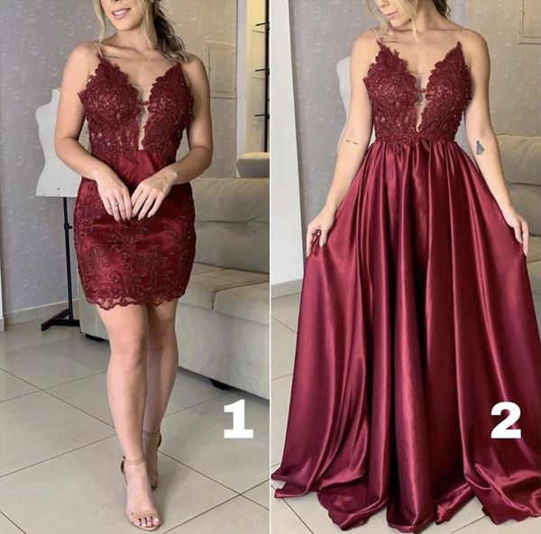 new arrival burgundy lace prom dresses spaghetti straps v neck floor length pleats satin evening wear party gowns formal dress robes, Black;red
new arrival burgundy lace prom dresses spaghetti straps v neck floor length pleats satin evening wear party gowns formal dress robes, Black;red