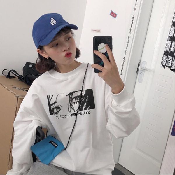 women's hoodies & sweatshirts japanese casual fashion female alphabet harajuku gothic dark punk long sleeve loose plus velvet ins swea, Black
women's hoodies & sweatshirts japanese casual fashion female alphabet harajuku gothic dark punk long sleeve loose plus velvet ins swea, Black