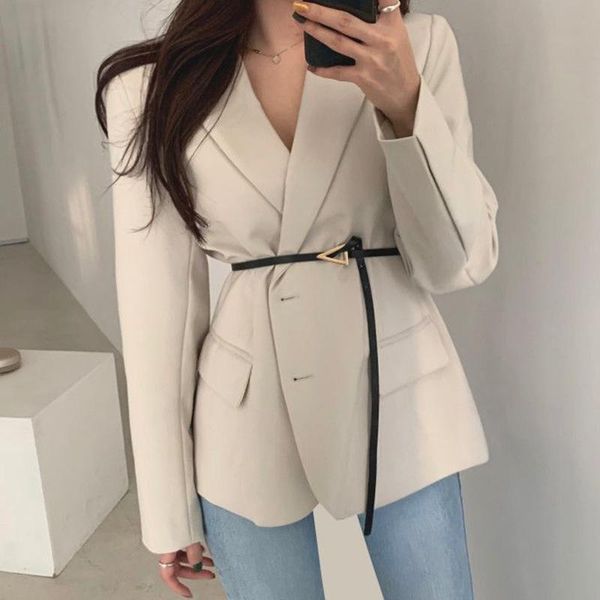 women's suits & blazers spring autumn chic blazer ladies elegant fashion lapel slim waist belted women suit jackets single-breasted out, White;black
women's suits & blazers spring autumn chic blazer ladies elegant fashion lapel slim waist belted women suit jackets single-breasted out, White;black