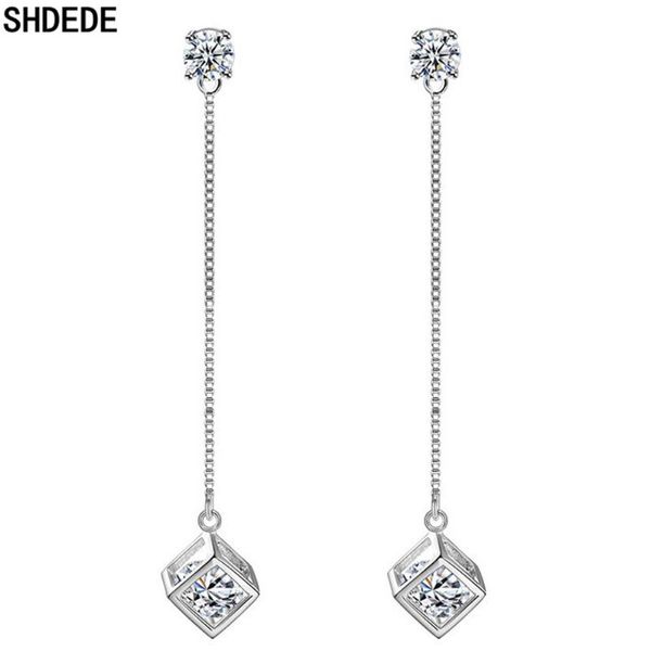 

dangle & chandelier shdede long earrings fashion jewelry embellished with crystals from 925 silver drop for women -wh