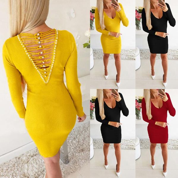 casual dresses knitted dress ladies beading v neck hollow out long-sleeve solid color fashion pack buslim women elegant, Black;gray
casual dresses knitted dress ladies beading v neck hollow out long-sleeve solid color fashion pack buslim women elegant, Black;gray
