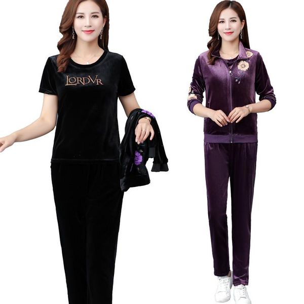 women's tracksuits 2021 spring autumn women sporting suit long sleeve t-shirt and pants sets 3 pieces set gold velvet suits casual m30, Gray
women's tracksuits 2021 spring autumn women sporting suit long sleeve t-shirt and pants sets 3 pieces set gold velvet suits casual m30, Gray