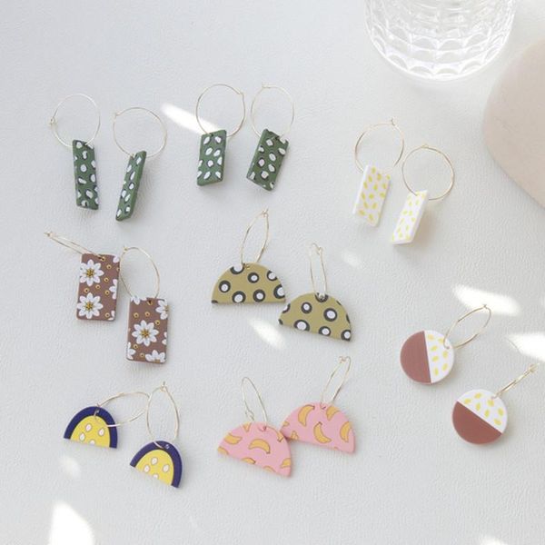 hoop & huggie aomu 2021 fashion colorful flower dots geometric round semicircle acrylic earrings for women jewelry big circle, Golden;silver
hoop & huggie aomu 2021 fashion colorful flower dots geometric round semicircle acrylic earrings for women jewelry big circle, Golden;silver