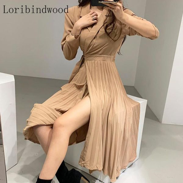 casual dresses chic korean office lady chiffon pleated dress 2021 spring women notched collar long sleeve slim waist lace-up work blazer, Black;gray
casual dresses chic korean office lady chiffon pleated dress 2021 spring women notched collar long sleeve slim waist lace-up work blazer, Black;gray