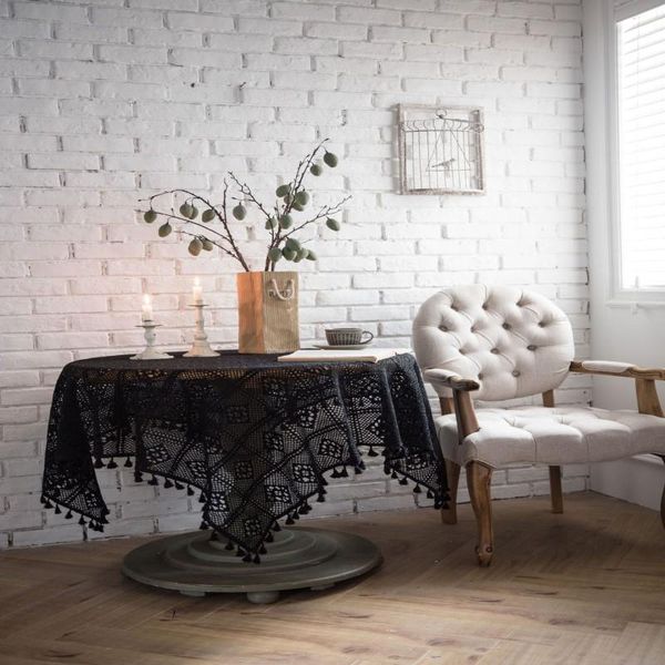 table cloth lace jacquard round black desk cover coffee for living room party-decoration manteles de mesa
table cloth lace jacquard round black desk cover coffee for living room party-decoration manteles de mesa