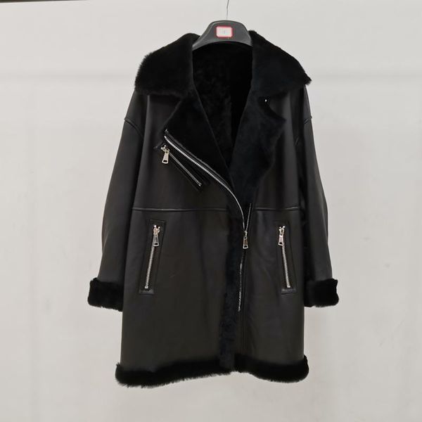 women's fur & faux winter clothes women long natural real sheep jacket thick warm lamb wool coat female turn-down collar, Black
women's fur & faux winter clothes women long natural real sheep jacket thick warm lamb wool coat female turn-down collar, Black
