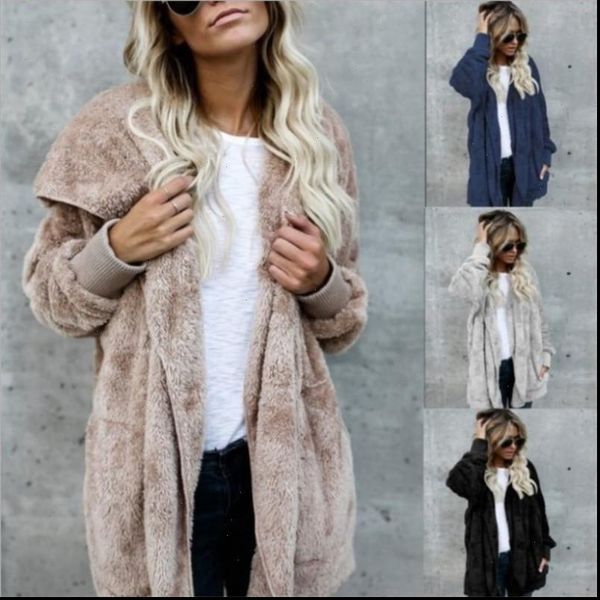 s 5xl faux fur teddy bear coat jacket women fashion open stitch winter hooded coat female long sleeve fuzzy jacket 2021 hot, Black
s 5xl faux fur teddy bear coat jacket women fashion open stitch winter hooded coat female long sleeve fuzzy jacket 2021 hot, Black