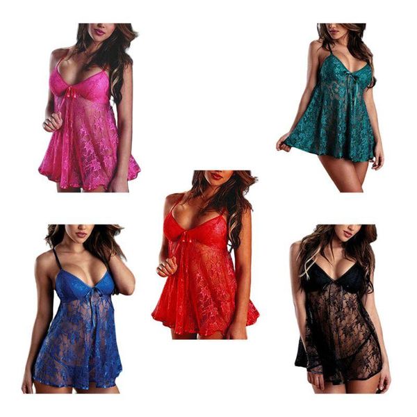 women spaghetti strap v-neck lingerie dress sheer floral lace pleated bowknot mini nightgown solid color babydoll sleepwear, Black;red
women spaghetti strap v-neck lingerie dress sheer floral lace pleated bowknot mini nightgown solid color babydoll sleepwear, Black;red