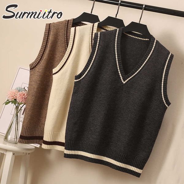 surmiitro spring autumn oversized knitted sweater vest women sleeveless waistcoat korean style female knitwear pullover 210712, White
surmiitro spring autumn oversized knitted sweater vest women sleeveless waistcoat korean style female knitwear pullover 210712, White