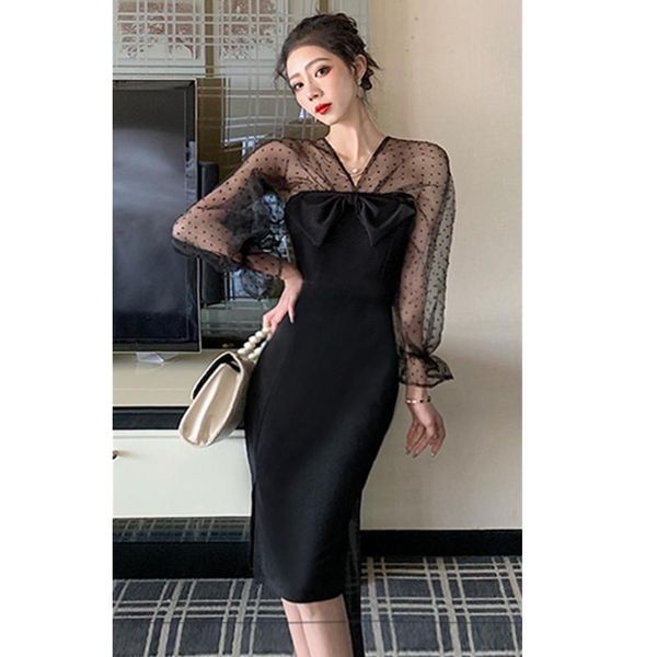 casual dresses real s 2021 fashion retro autumn design mesh stitching high cold fan dress, Black;gray
casual dresses real s 2021 fashion retro autumn design mesh stitching high cold fan dress, Black;gray