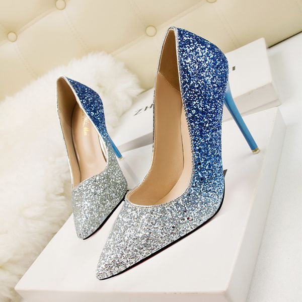 a9616-22 fashion korean style nightclub pointed-toe low-cut high heel womens shoes sequins stilettos slimming color matching pumps, Black
a9616-22 fashion korean style nightclub pointed-toe low-cut high heel womens shoes sequins stilettos slimming color matching pumps, Black