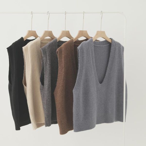 women's vests knitted vest sleeveless sweater loose knitting waistcoat for women autumn basic casual pullovers jumper female, Black;white
women's vests knitted vest sleeveless sweater loose knitting waistcoat for women autumn basic casual pullovers jumper female, Black;white