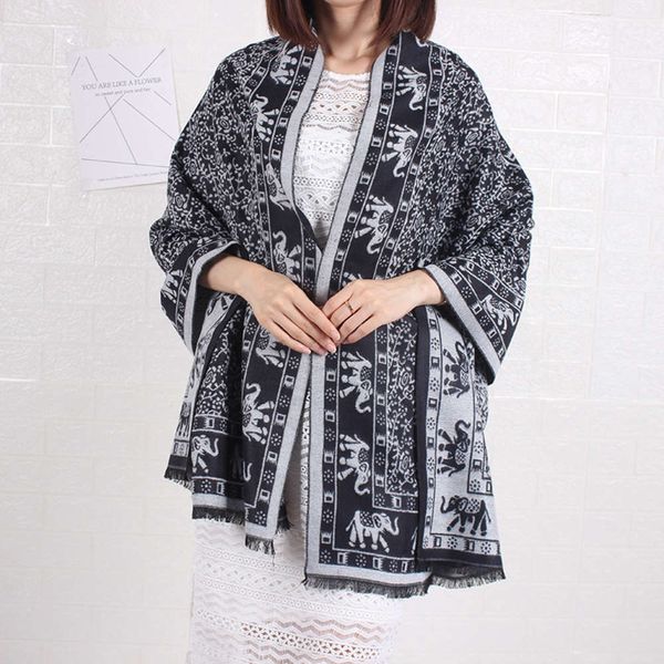 autumn winter cashmere elephant national style lengthened and thickened shawl air conditioning dual purpose scarf women's long, Blue;black
autumn winter cashmere elephant national style lengthened and thickened shawl air conditioning dual purpose scarf women's long, Blue;black