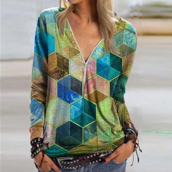 women's t-shirt fashion ladies diamond print long sleeve v-neck casual loose pullover for female 2021 elegant spring clothing 3xl, White
women's t-shirt fashion ladies diamond print long sleeve v-neck casual loose pullover for female 2021 elegant spring clothing 3xl, White