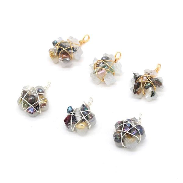 charms pendant natural semi-precious stone winding silver wire irregular flower pearl random color for ms diy necklace jewelry, Bronze;silver
charms pendant natural semi-precious stone winding silver wire irregular flower pearl random color for ms diy necklace jewelry, Bronze;silver