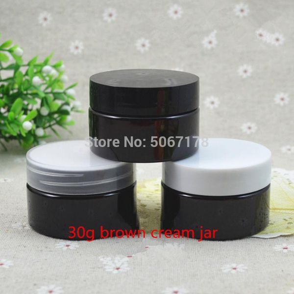 10/30/50pcs 30g plastic jars for cosmetics amber plastic cream jars cosmetic packaging with black/white/clear caps
10/30/50pcs 30g plastic jars for cosmetics amber plastic cream jars cosmetic packaging with black/white/clear caps