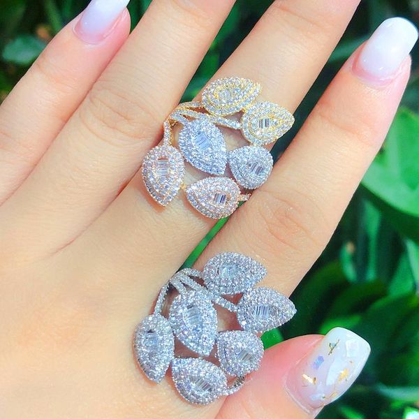 wedding rings luxury big statement leaf cluster shape ring for women cubic zirconia dubai bridal finger jewelry gift, Slivery;golden
wedding rings luxury big statement leaf cluster shape ring for women cubic zirconia dubai bridal finger jewelry gift, Slivery;golden