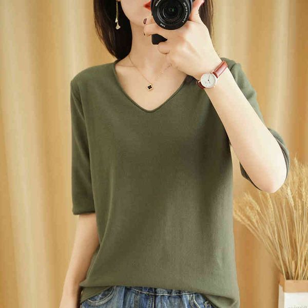 women's sweaters szdyqh-female thin and casual t-shirts, short sleeve, v-collar, spring, summer , solid color, 100% crao, White;black
women's sweaters szdyqh-female thin and casual t-shirts, short sleeve, v-collar, spring, summer , solid color, 100% crao, White;black