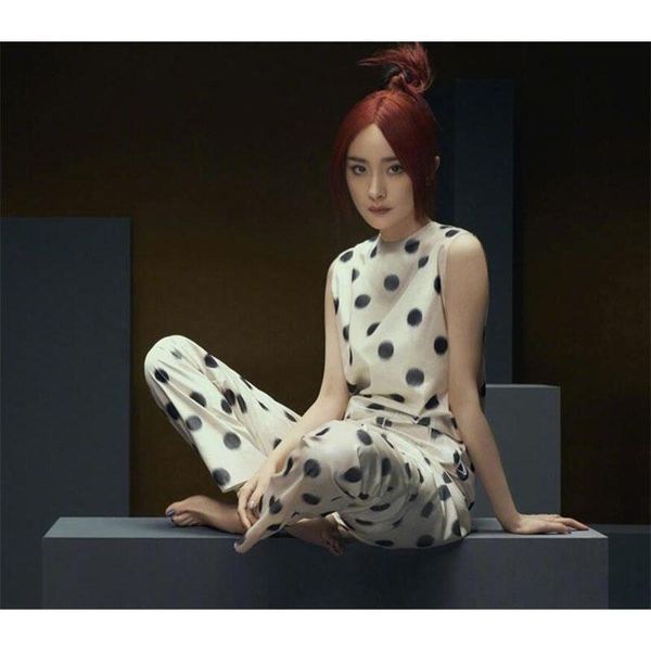 women's two piece pants runway designer set women suits sleeveless o-neck dot + two-piece clothing sets np1688mf, White
women's two piece pants runway designer set women suits sleeveless o-neck dot + two-piece clothing sets np1688mf, White
