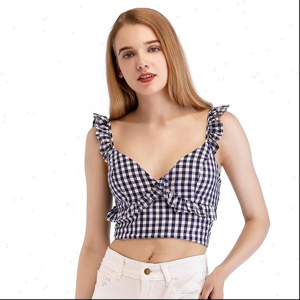 summer tanks backless gingham ruffled crop check plaid v neck sweetheart holiday short zipper back 2021, White
summer tanks backless gingham ruffled crop check plaid v neck sweetheart holiday short zipper back 2021, White