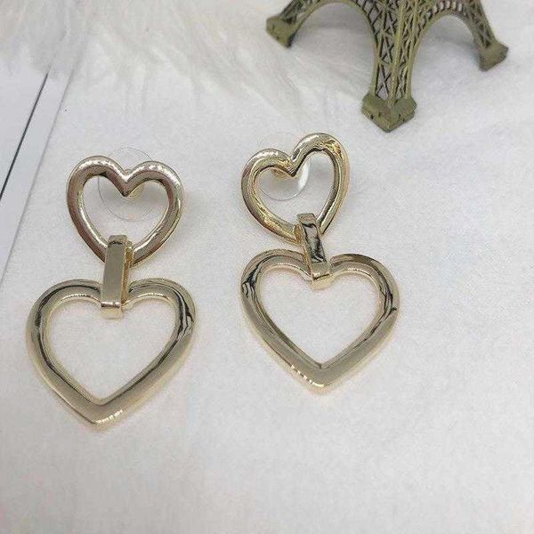 dangle korean fashion earrings, personality and creativity, double love earrings temperament, Silver
dangle korean fashion earrings, personality and creativity, double love earrings temperament, Silver