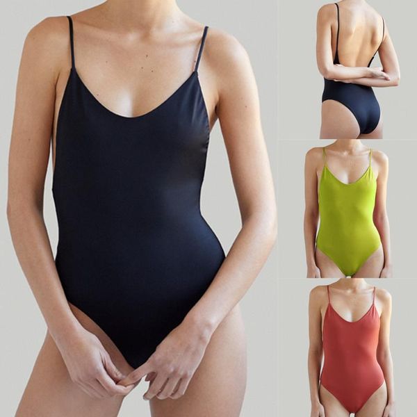 2021 new european and american one-piece swimsuit ladies swimwear solid color backless one-piece women
2021 new european and american one-piece swimsuit ladies swimwear solid color backless one-piece women