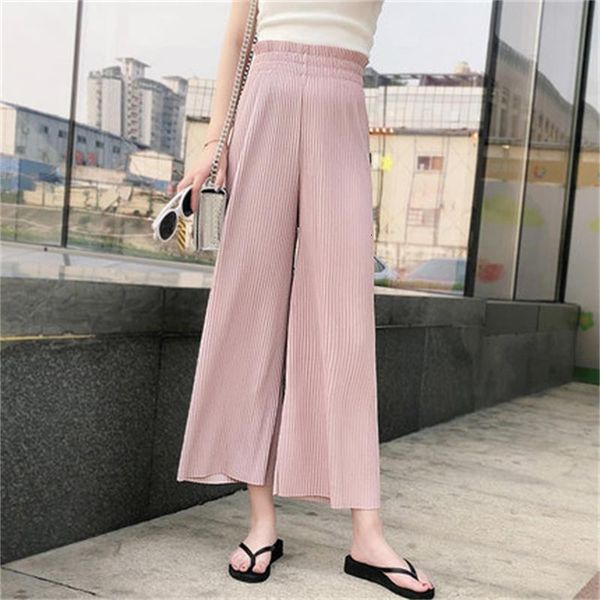 high-waist korean fashion broad-legged women's legs will see nine points new pants mwf3, Black;white
high-waist korean fashion broad-legged women's legs will see nine points new pants mwf3, Black;white