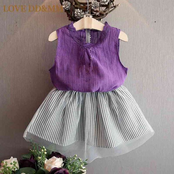 love dd&mm girls clothes fashion girls sets lace t-shirt + cute net veil stripe skirts suits kids clothes 210715, White
love dd&mm girls clothes fashion girls sets lace t-shirt + cute net veil stripe skirts suits kids clothes 210715, White