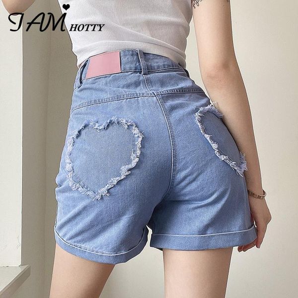 women's jeans ripped heart patched fashion shorts summer 2021 korean 90s streetwear casual high waist denim outfits iamty, Blue
women's jeans ripped heart patched fashion shorts summer 2021 korean 90s streetwear casual high waist denim outfits iamty, Blue