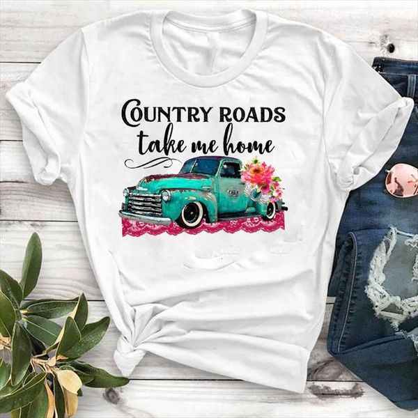 and women lady fashion men t shirt country road printed ladies short sleeve tee female clothes graphic, White;black
and women lady fashion men t shirt country road printed ladies short sleeve tee female clothes graphic, White;black