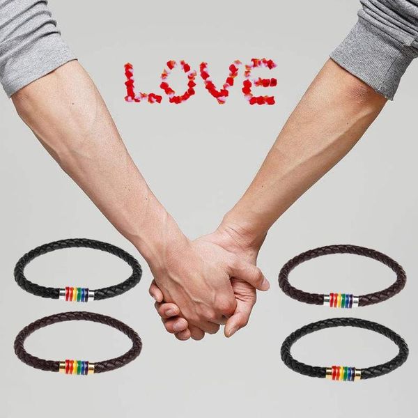 charm bracelets leather braided lovers pride rainbow titanium magnetic gay les jewelry, Golden;silver
charm bracelets leather braided lovers pride rainbow titanium magnetic gay les jewelry, Golden;silver