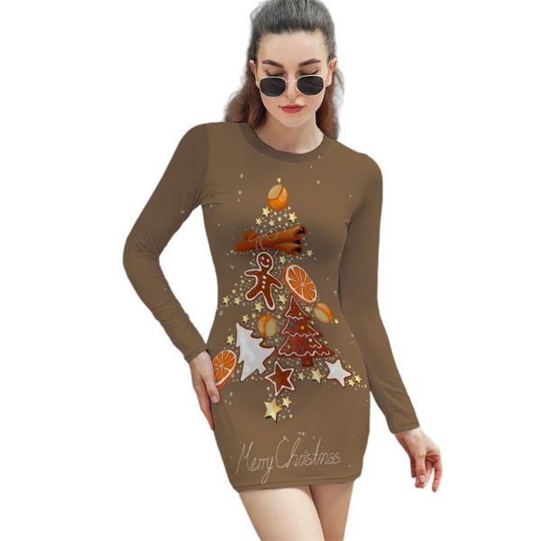 casual dresses triple a women long sleeve wrap christmas tree printing party, Black;gray
casual dresses triple a women long sleeve wrap christmas tree printing party, Black;gray