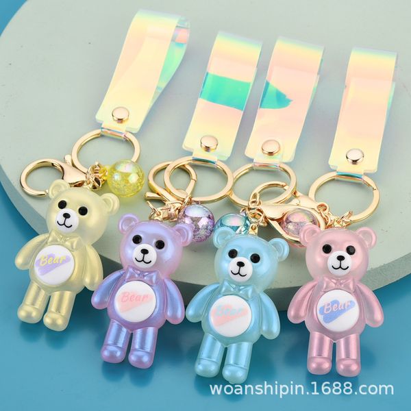 2021 fashion keychain new lighting pendant acrylic cartoon bear doll key chain jewelry doll grabbing machine gift, Silver
2021 fashion keychain new lighting pendant acrylic cartoon bear doll key chain jewelry doll grabbing machine gift, Silver