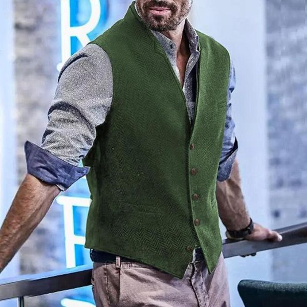 men's vests double collar mens vest suit v neck wool herringbone casual formal business waistcoat groomman for wedding, Black;white
men's vests double collar mens vest suit v neck wool herringbone casual formal business waistcoat groomman for wedding, Black;white