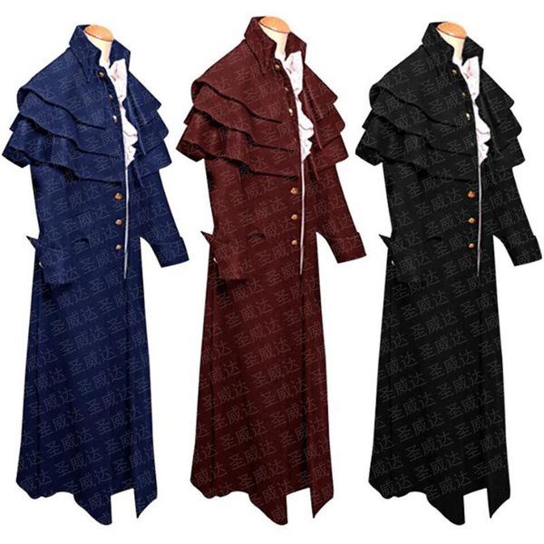 men's trench coats goth mens clothing vintage long coat plus size priest dress stand collar button autumn winter men lugentolo, Tan;black
men's trench coats goth mens clothing vintage long coat plus size priest dress stand collar button autumn winter men lugentolo, Tan;black