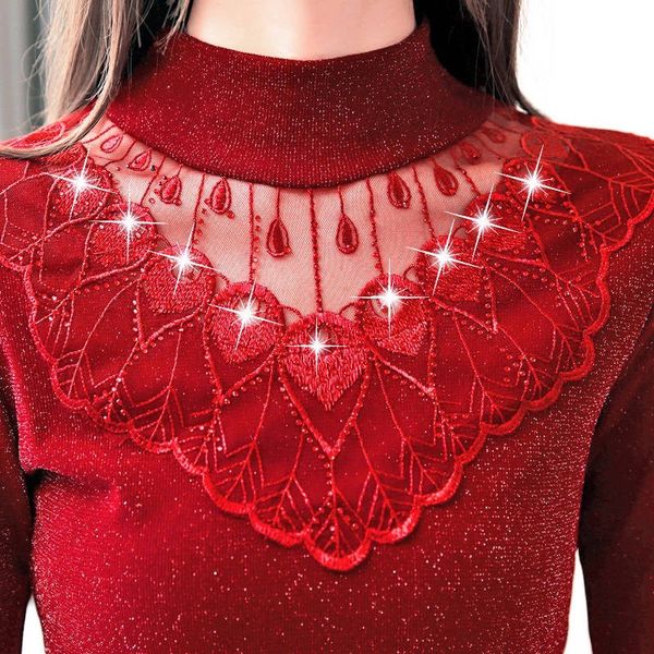 hollow out diamonds women spring autumn bright lace blouses shirts casual long sleeve patchwork spliced turtleneck blusas 210225, White
hollow out diamonds women spring autumn bright lace blouses shirts casual long sleeve patchwork spliced turtleneck blusas 210225, White
