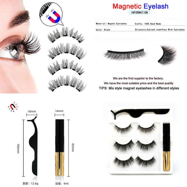 fake eyelashes 3 pairs/set magnetic eyelashes 3d mink false set glue-magnet thick bushy curly eyelash extend makeup 220226
fake eyelashes 3 pairs/set magnetic eyelashes 3d mink false set glue-magnet thick bushy curly eyelash extend makeup 220226