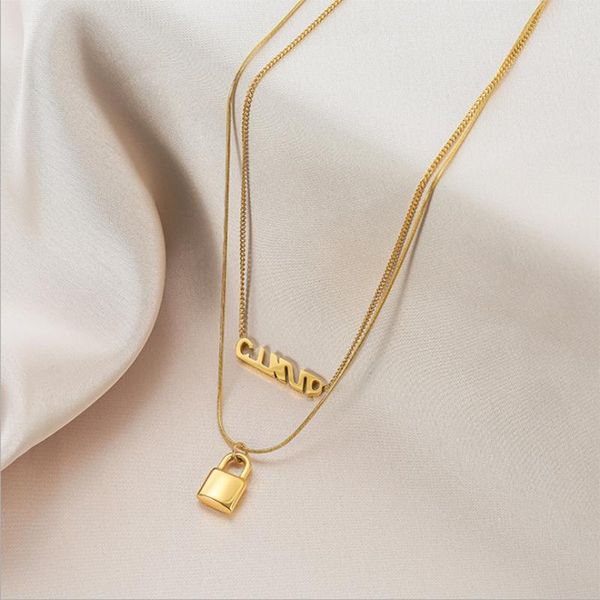 chains meyrroyu stainless steel 2 layer gold color lock necklace for women thick chain choker 2021 trend fashion party jewelry gift, Silver
chains meyrroyu stainless steel 2 layer gold color lock necklace for women thick chain choker 2021 trend fashion party jewelry gift, Silver
