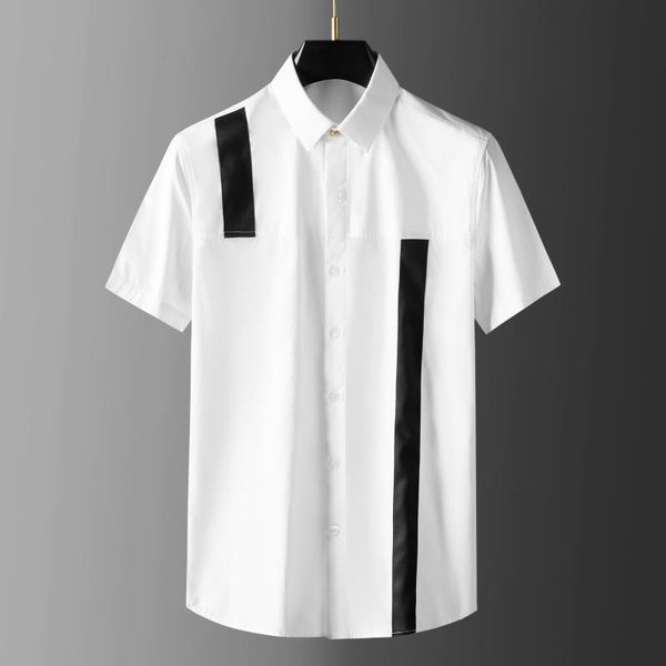 men's casual shirts minglu black white ribbon male short sleeve mens dress summer slim fit party man 3xl, White;black
men's casual shirts minglu black white ribbon male short sleeve mens dress summer slim fit party man 3xl, White;black