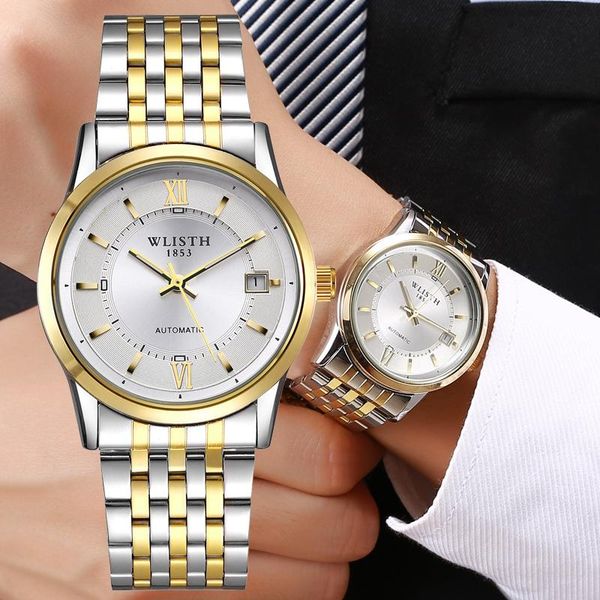 wristwatches 2021 luxury steel belt calendar automatic mechanical watch business waterproof men's, Slivery;brown
wristwatches 2021 luxury steel belt calendar automatic mechanical watch business waterproof men's, Slivery;brown