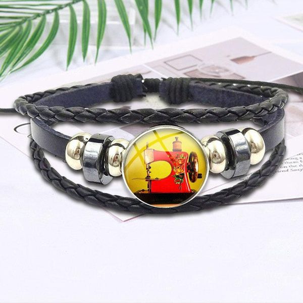 charm bracelets antique vintage style black leather bracelet bangle jewellery for women handmade girls sewing machine, Golden;silver
charm bracelets antique vintage style black leather bracelet bangle jewellery for women handmade girls sewing machine, Golden;silver