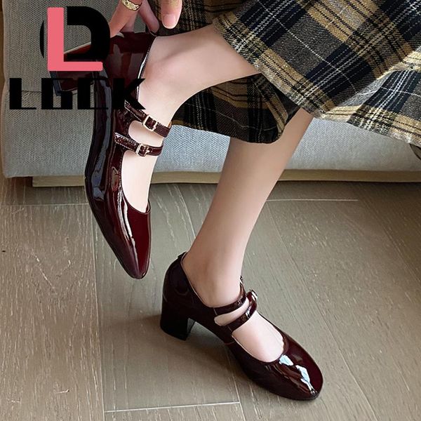 women patent leather dress shoes two buckle mary janes shoes female wedding bridal medium heels pumps genuine leather shoe, Black
women patent leather dress shoes two buckle mary janes shoes female wedding bridal medium heels pumps genuine leather shoe, Black