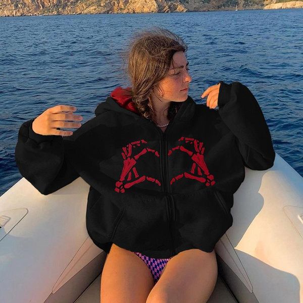 women's hoodies & sweatshirts skull print grunge goth cropped zipper up hoodie streetwear women y2k hip-hop female gothic kawaii, Black
women's hoodies & sweatshirts skull print grunge goth cropped zipper up hoodie streetwear women y2k hip-hop female gothic kawaii, Black