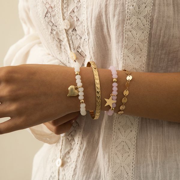 simple personality geometric star beaded bracelet women multi- mix and match imitation crystal jewelry link, chain, Black
simple personality geometric star beaded bracelet women multi- mix and match imitation crystal jewelry link, chain, Black