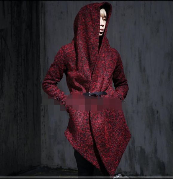 men's wool & blends woolen coat, cloak, hooded, plus size, korean style slim hair stylist, punk coat, Black
men's wool & blends woolen coat, cloak, hooded, plus size, korean style slim hair stylist, punk coat, Black